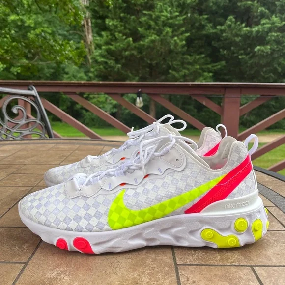 Nike react element 55 white crimson volt Clearance